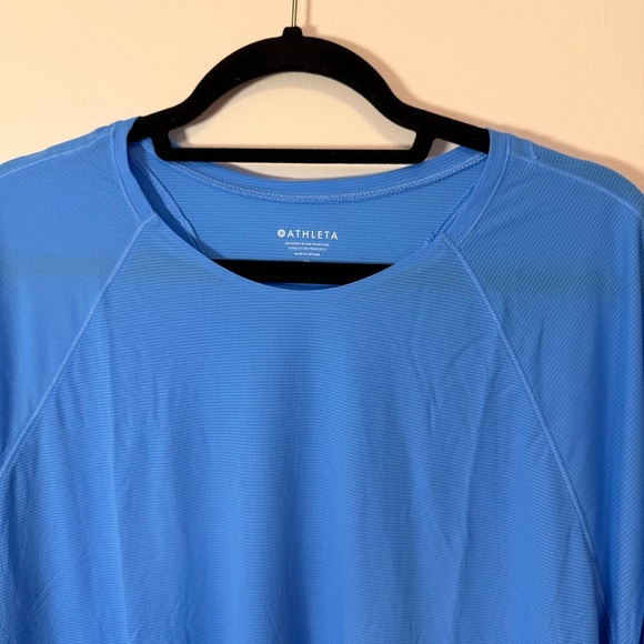 NWT Athleta Bright Blue Women’s Grid Knit Long Sleeve Top Size XL - Picture 5 of 9